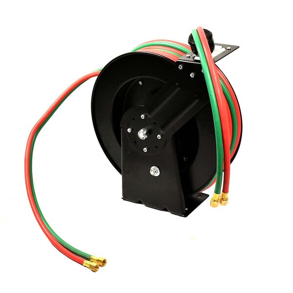 Interstate Pneumatics 1/4 Inch x 50FT Steel Retractable, Grade R, Rubber Twin Welding Hose HWR-1450R - main